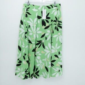 Liz Claiborne Skirt Womens 8P Green Floral A Line Casual Office‎ Spring